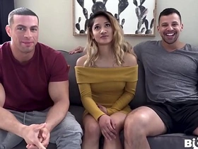 100lb Asian gets wrecked by two body builders chinese daddy and twink gay porn