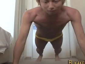 Gay asian twink stroking big chinese muscle gay porn